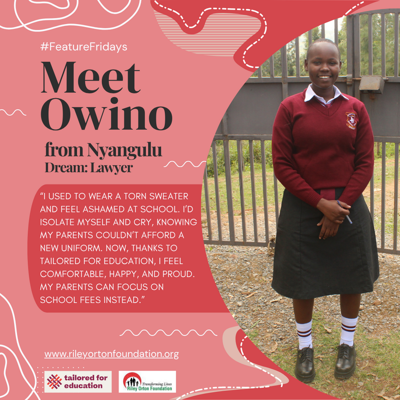 A student's handwritten testimonial about receiving a school uniform