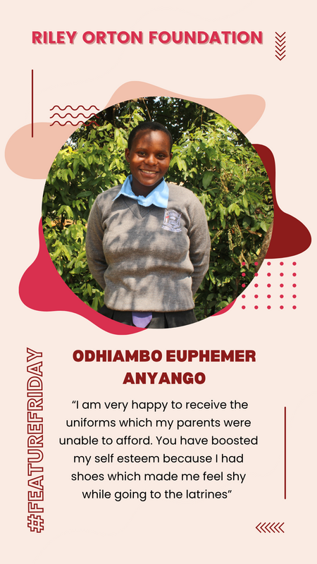 A student's handwritten testimonial about receiving a school uniform